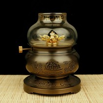  Buddha Taiwan pure copper ghee lamp for lamp Changming lamp 6 inch antique lucky fortune dimming lotus oil lamp