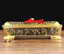 Buddhas incense lavender sandalwood stove horizontal stove standing incense line incense burner 9-inch six-character truth Lotus pure copper incense burner