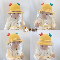 Baby protective face cover anti-droplet hat artifact epidemic prevention cap children's mask baby isolation cap out face cover