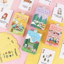 Cartoon cute creative student playing cards Fun landlords party travel cards Truth or dare 2 pairs