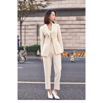 mytopbuyer white pants Western dress pants woman small sub medium-high waist spring and summer display slim fit straight cylinder 90% pants