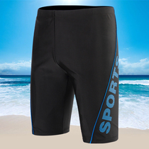New mens sports and leisure flat angle swimming trunks comfortable and durable swimming trunks long 5 points knee-length quick-drying large size