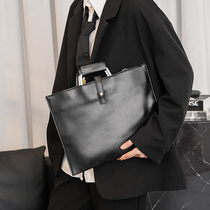 2021 New Korean version of the British retro mens womens handbag Ipad briefcase shoulder bag file bag