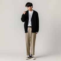 VMCL basic slim fitting feet elegant nine-point trousers mens casual Joker trousers tide VERMICELLI