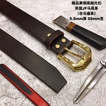 Yuangji hand belt men brass fine button British JF toilet leather coat 5mm thick wood