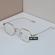 Ultra light Japanese retro Harajuku wind titanium frame round frame hipster myopia with degree finished Mens anti-blue glasses women