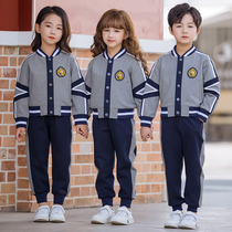 Kindergarten garden clothes spring and autumn three sets of primary school uniforms summer childrens class clothes sportswear British Academy style