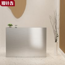 Fashion clothing store Silver cash register display cash register cabinet Stainless steel bar Womens store Beauty salon cash register counter