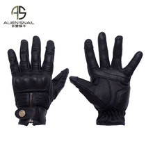 (MOTO Xiaofeng) alien snail motorcycle gloves V8 anti-drop touch screen sheepskin retro locomotive riding gloves