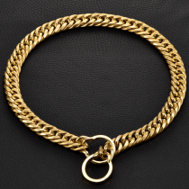 Stainless steel P-chain ultra-wide sturdy snake chain dog collar Durbin method fighting British Bully bully Bully bully Cass large and small dogs