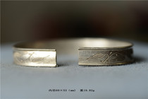 Qing Dynasty Chinese flower old silver flat bracelet with silver building silver package old bag bracelet