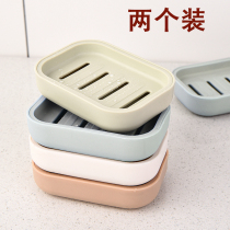 Creative large thick thick Japanese double layer plastic drain soap soap box bathroom laundry soap tray soap holder