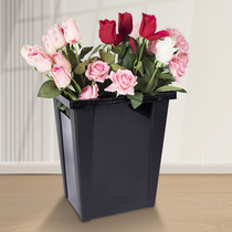 Large black flower flower bucket French wake flower bucket Florist special flower arrangement bubble flower plastic deep water high bucket stall