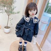 Female baby princess coat 2021 girls autumn clothes new children Foreign style lace windbreaker childrens cardigan Spring and Autumn Tide