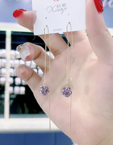 2022 New wave South Korean temperament Van Purple Round Ball Brief About 100 Hitch Earrings Anti-Lose Ear Accessories Summer