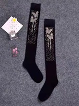 Yesang dance new autumn and winter long tube bright diamond dance socks Joker elastic socks knee joint foot drill socks