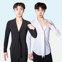 Yishang Dance new Latin dance practice top Mens swing collar personality dance long sleeve national standard dance competition performance suit