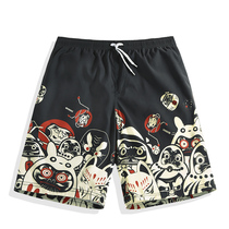 Beach pants mens seaside holiday Tide brand quick-drying can be used large size Swimming trunks loose shorts printed five-point pants summer
