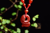 Natural red agate three-dimensional snake pendant Monkey snakes wear red crystal snake necklaces