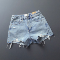 Light blue denim shorts 2021 summer new womens high waist thin loose Korean version wide leg hot pants tide thin section
