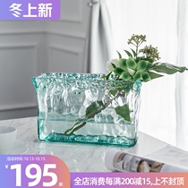 Spain imported handmade glass light luxury vase creative Nordic living room table transparent crystal flower arrangement