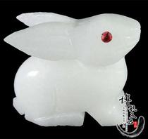 White Jade Rabbit Ornaments Natural Jade White Rabbit Desk Home Ornaments Ornaments