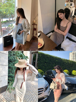 CloudSweet Baiyuntian Tianbuli knitted suspender dress female summer slim and thin mid-length skirt