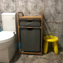 Floor-to-ceiling bathroom bathroom multi-function drawer dirty clothes storage basket clothes basket bamboo home rack