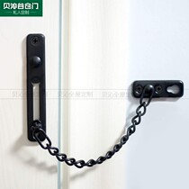  Stainless steel anti-theft chain latch Black chain door and window bolt Barn door inner anti-theft door Hotel room door lock door buckle