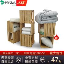 Custom ins ribs frame Bedside table Solid wood storage box Logistics wood frame cargo toolbox sundries storage box