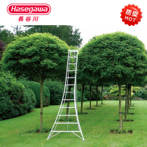 Japan Hasegawa adjustable one-sided three-legged ladder aluminum alloy garden ladder triangle ladder orchard tree repair