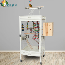 Transparent Acrylic large parrot bird cage Parrot Luxury Metal large breeding cage Gray Parrot Sunflower B