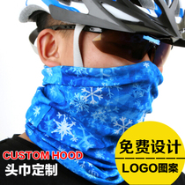 Variable seamless magic headscarf custom Lycra riding outdoor sports logo printing square scarf Scarf mask custom