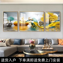  Stone to run the living room decoration painting sofa background wall painting Nordic creative triple bedroom bedside atmospheric hanging painting