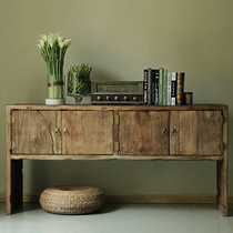 Old door panel solid wood porch table simple Nordic partition decorative log Chinese style case table old elm porch cabinet