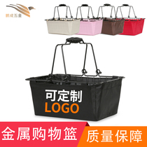 Bar metal supermarket shopping basket portable cosmetics boutique storage basket stationery snacks Pharmacy Bar production basket