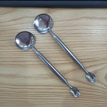 Double-head spoon round large-head multipurpose iron spoon stainless steel demonstration direct sales demonstration demonstration tool (2 take)