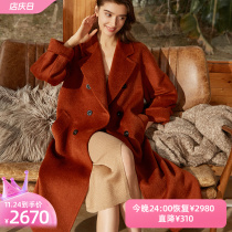 RIC caramel albaca high-end new alpaca long 101801 double-sided woolen coat