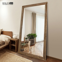 BOLEN solid wood dressing mirror Full-body mirror Retro old fitting mirror Floor-to-ceiling mirror Clothing store dressing mirror