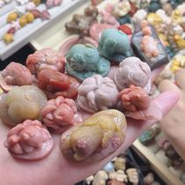 Alxa Gobi jade pendant hand-carved dog gift bag hanging mobile phone chain bracelet bracelet