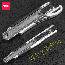 Dell heavy duty zinc alloy utility knife stainless steel multifunctional disassembly express paper cutter portable metal knife holder zinc all steel wall paper knife industrial large small size thickening 2056 2057