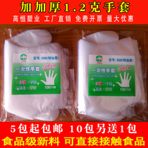 Disposable gloves transparent thickened food grade plastic film crayfish catering home beauty 5 packs free of mail
