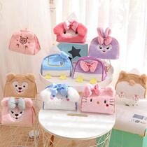Cute cartoon plush tissue set home car living room tissue box paper storage cinnamon dog