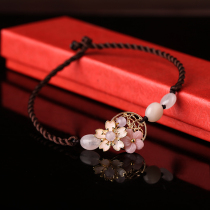 Ethnic style anklet Grape stone National style simple retro Mori foot rope jewelry personality foot chain student accessories female summer