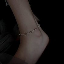 925 sterling silver transfer bead anklet female 2021 new design ins wind foot chain summer silver bead foot decoration tide