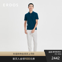 ERDOS mens pure cashmere 21 spring and summer worsted small lapel mens knitwear Short-sleeved T-shirt POLO shirt