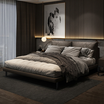 Nordic fabric bed Italian simple wash-in technology cloth bed Light luxury modern small apartment master bedroom double soft package wedding bed