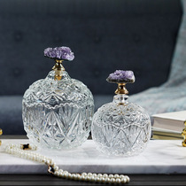 Fehring home French glass amethyst cluster lid candy dried fruit storage jar creative luxury storage jar ornaments