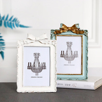Feiling home American Country bow drawing gold Creative 6 inch photo frame Princess retro fan old image frame hanging wall