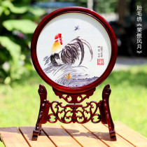 Auspicious child Chicken baby birth gift custom fetal hair embroidered fetal hair painting Twelve Zodiac souvenir Laughing Fengyue